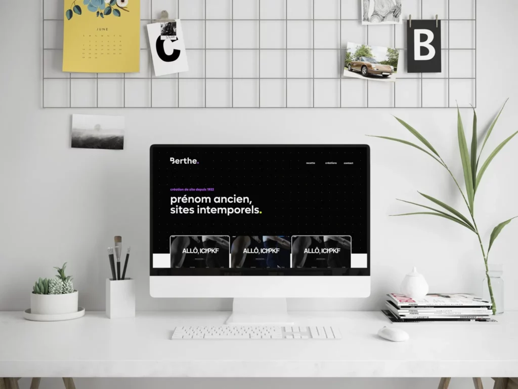 Site internet Berthe dans un environnement de travail